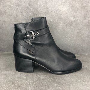 Sam Edelman Jasmina Leather Booties Buckle Ankle Boot, Black, Women's 10